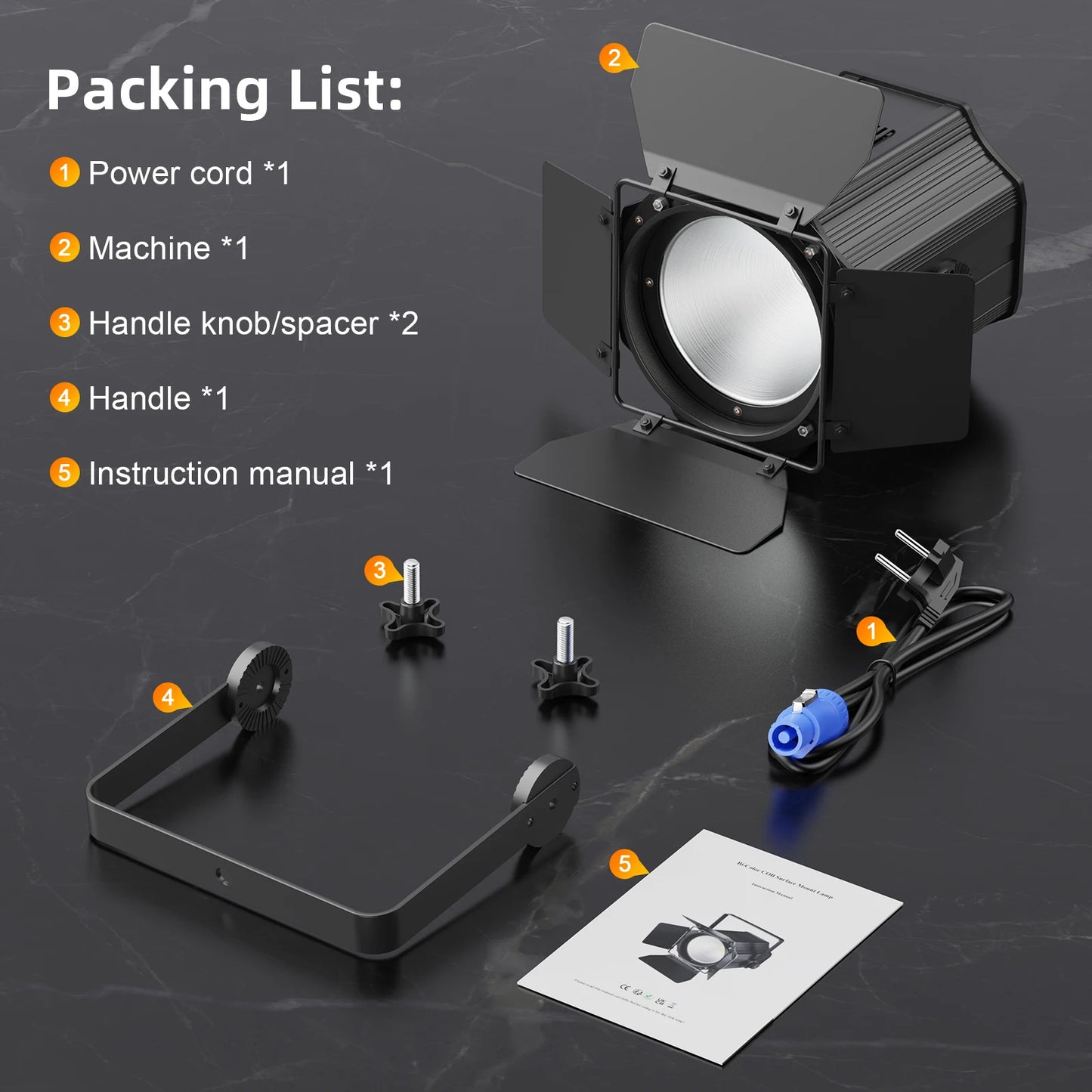 U'King 1/2Pcs 200W LED COB Par Lights With Barndoor Warm&Cold White Linear Spotlights DMX Stage Lights For Stage Party Concert