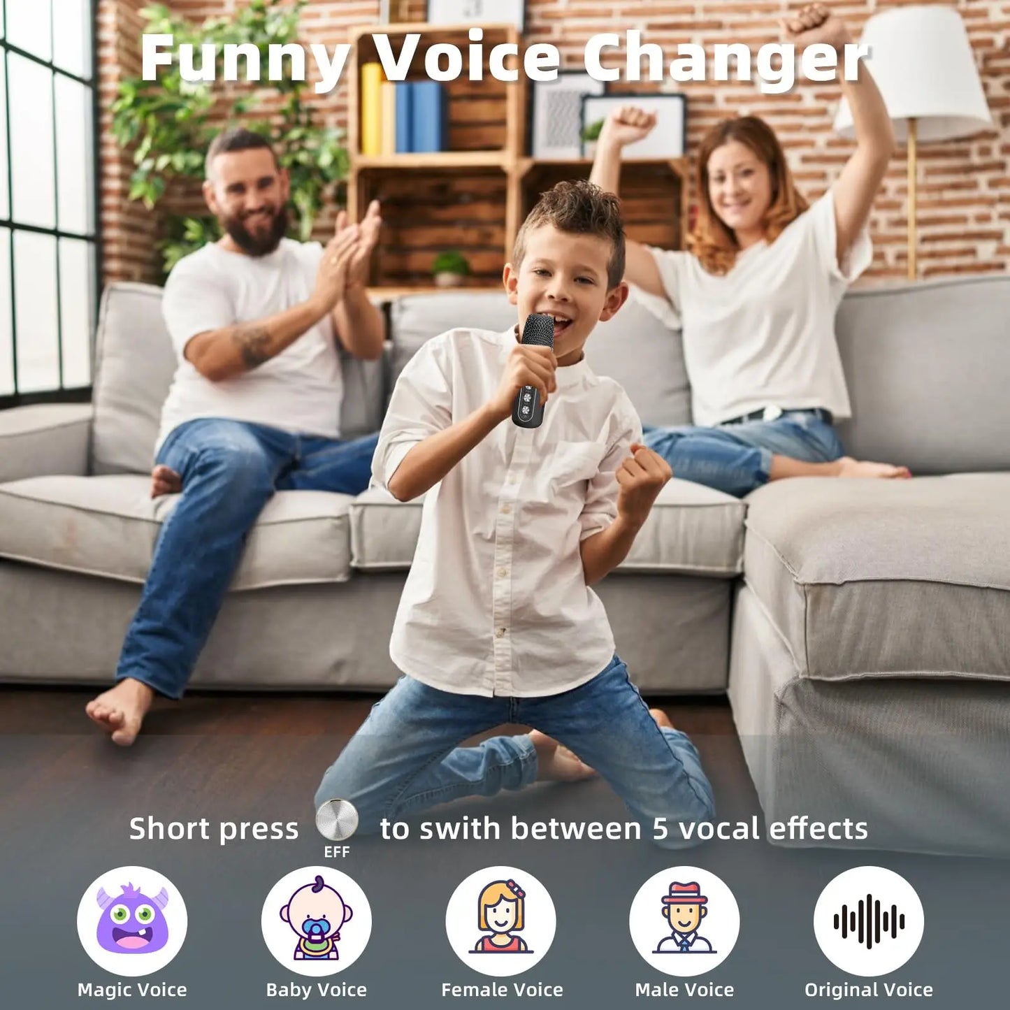 203 Portable Karaoke Bluetooth Speakers with Wireless Microphone Sound Effect Adjustment Large Capacity Battery Home Party Stree