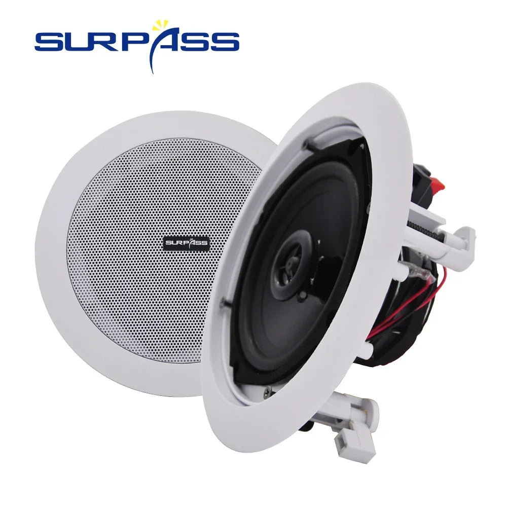 5inch 20W Coaxial Ceiling Speaker PA System Home Passive In-ceiling Loudspeaker HiFi Background Music Speakers Bathroom Kitchen