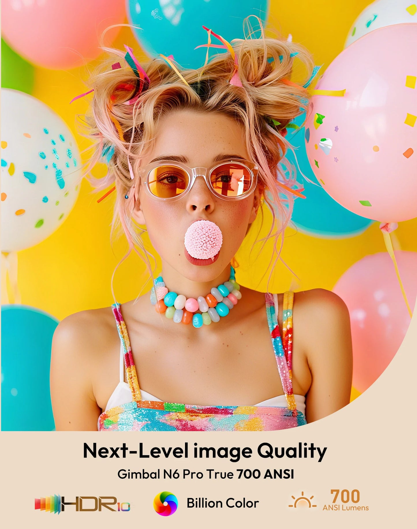 XGODY Gimbal N6 Pro 4K Projector Netflix Officially 700 Ansi Native 1080P Auto Focus Whale OS TV for Movie Home Theater