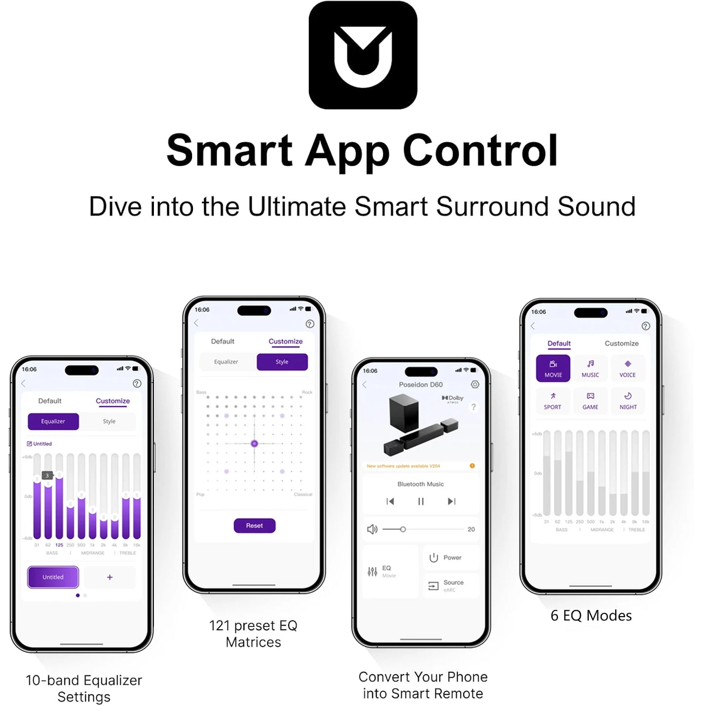 ULTIMEA 5.1 Soundbar with Dolby Atmos, 3D Surround System Soundbar for TV with Wireless Subwoofer, APP Control, Home Theater TV