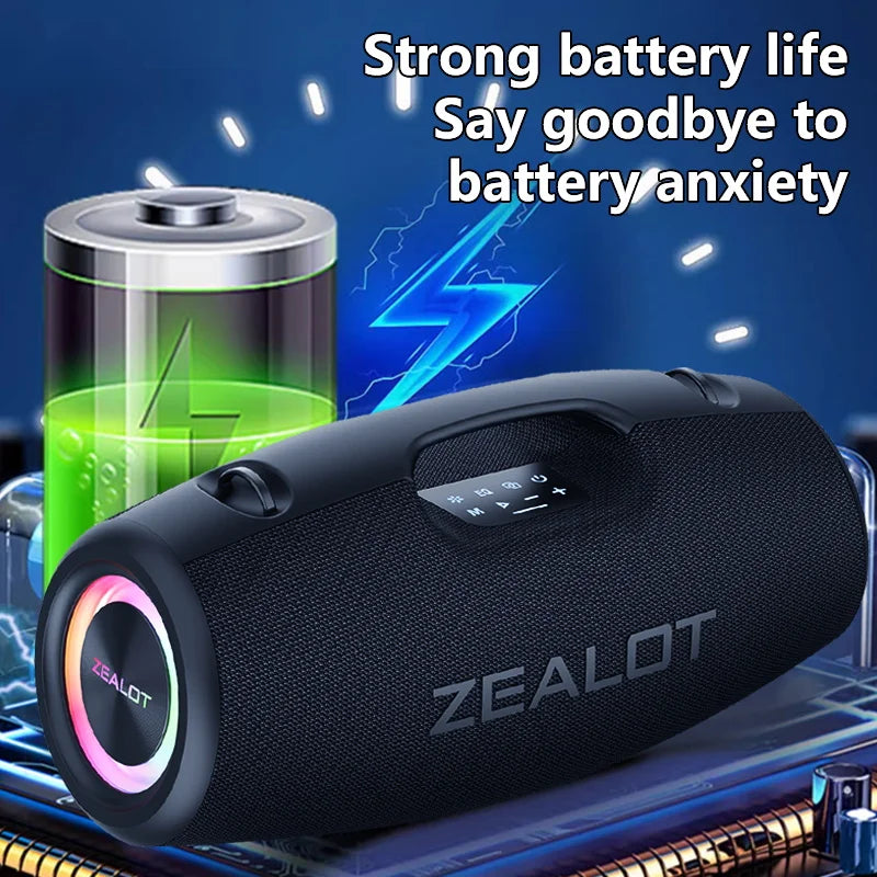 Zealot S78 100W Wireless Speakers, DSP Technology ,Dream Light, Outdoor Portable Subwoofer Speaker , Dual Pairing,24000mAh.