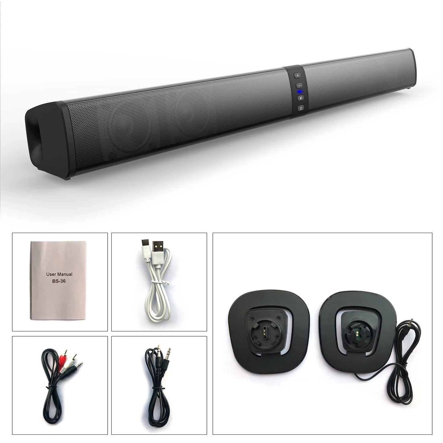 Powerful Soundbar Sound Radio Blaster Bar Audio TV PC Computer Subwoofer Wireless Home Theater Speaker