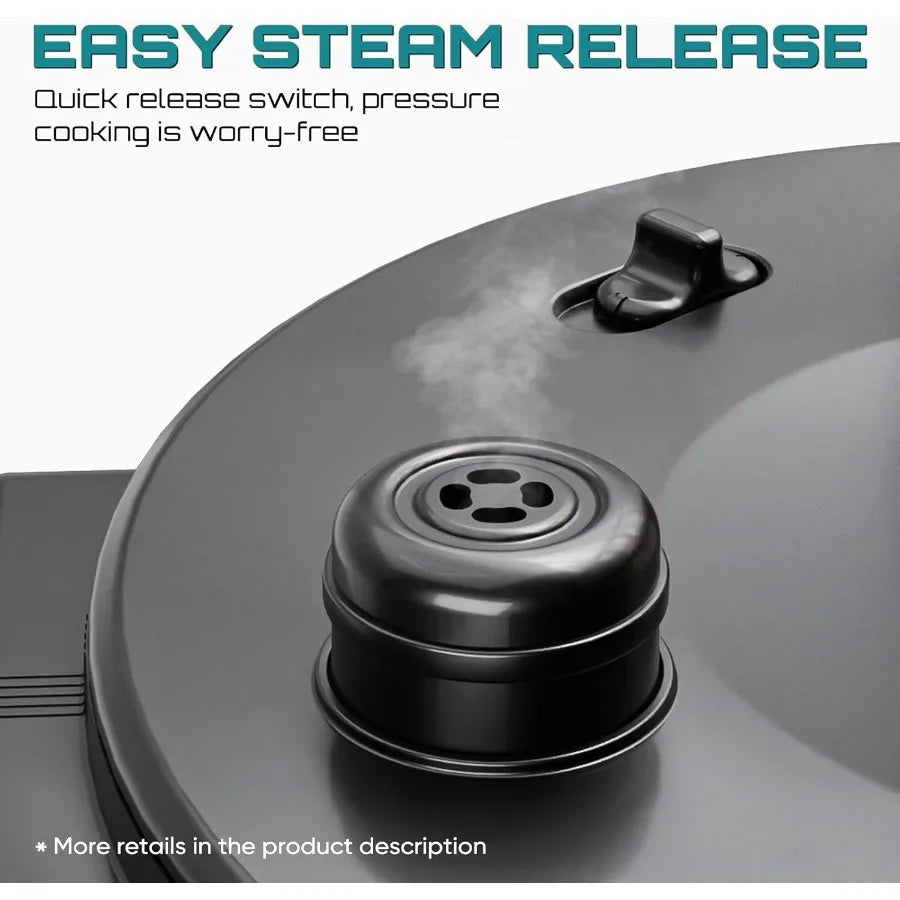 8 Quart Electric Pressure Cooker with Stainless Steel Construction for Versatile Kitchen Use: Ideal for Pressure Cooking Rice S