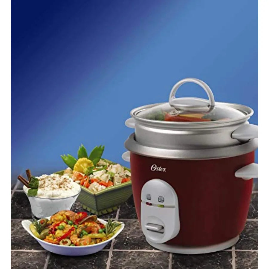 6-Cup Rice Cooker with Steamer for Home Kitchen Use Multi-Function Cooking System with Built-in Steaming Basket Ideal for Healt