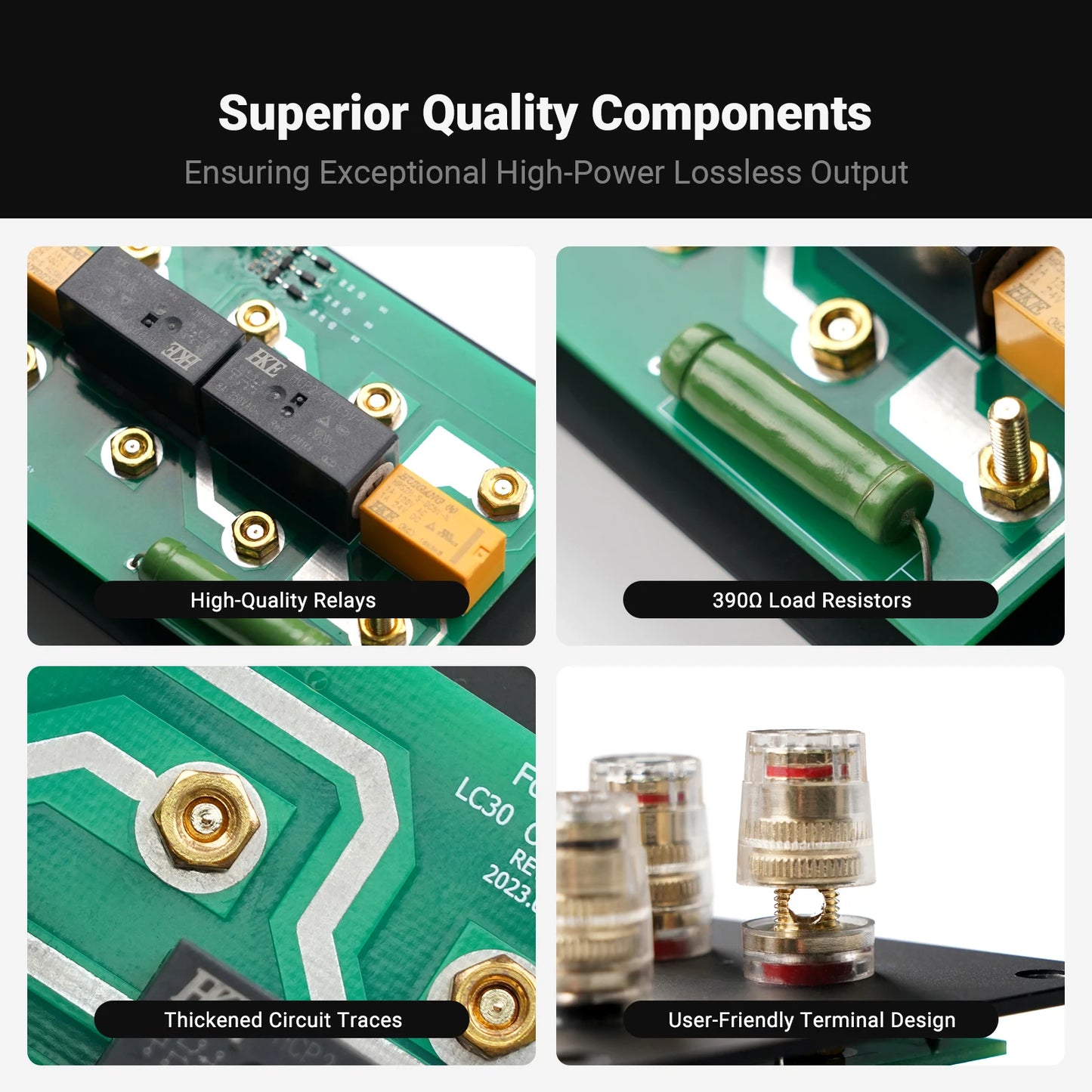 Fosi Audio LC30 Amplifier Speaker Switcher 2-in-2 Out Dual Analog VU Meter Audio Switcher Box with DB Panel Display with Remote