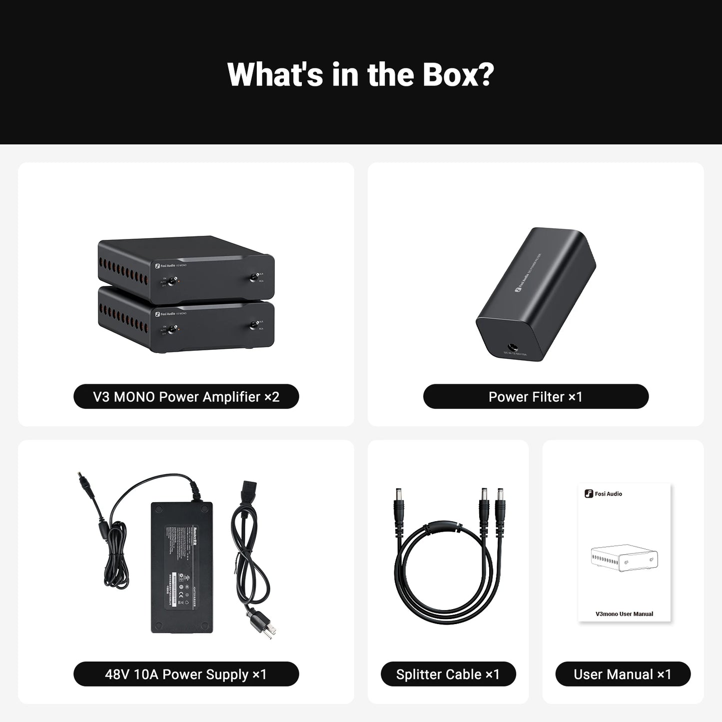 Fosi Audio V3 Mono Stereo Power Amplifier 2/2.1/3/4/5 Channel TPA3255 Mini Amp 240W Professional Amplifier