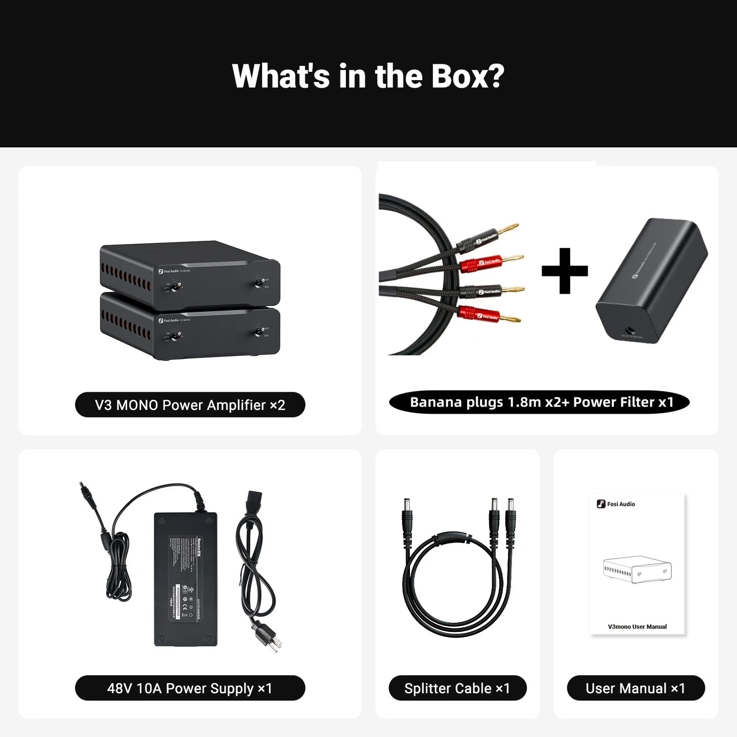 Fosi Audio V3 Mono Stereo Power Amplifier 2/2.1/3/4/5 Channel TPA3255 Mini Amp 240W Professional Amplifier