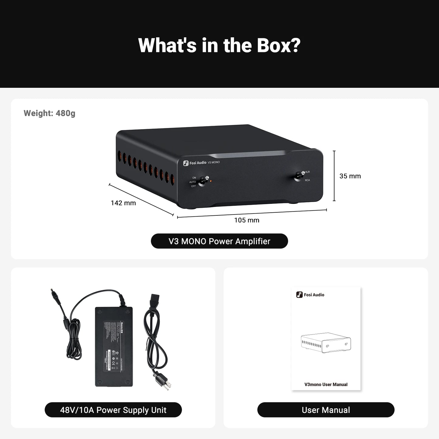 Fosi Audio V3 Mono Stereo Power Amplifier 2/2.1/3/4/5 Channel TPA3255 Mini Amp 240W Professional Amplifier