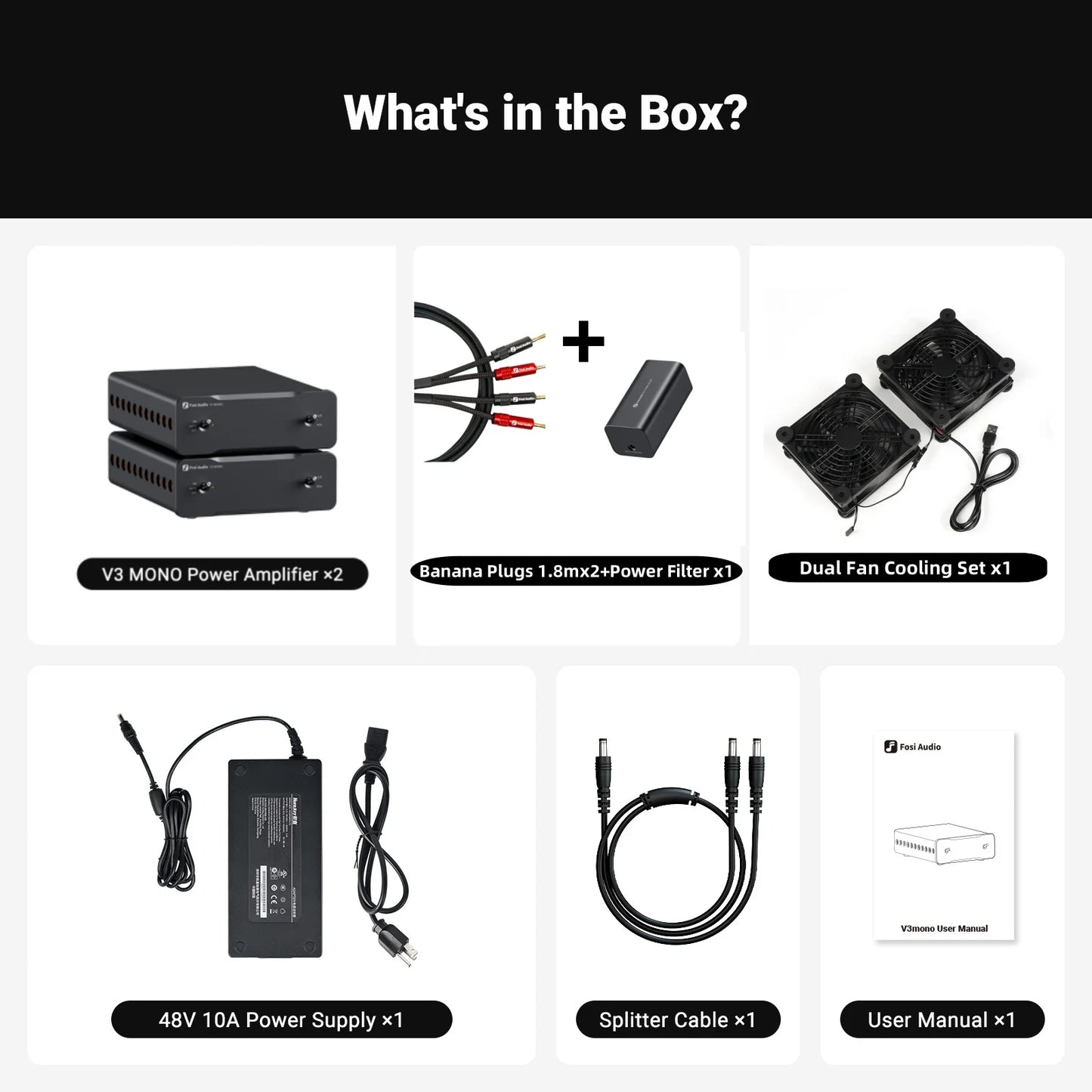 Fosi Audio V3 Mono Stereo Power Amplifier 2/2.1/3/4/5 Channel TPA3255 Mini Amp 240W Professional Amplifier