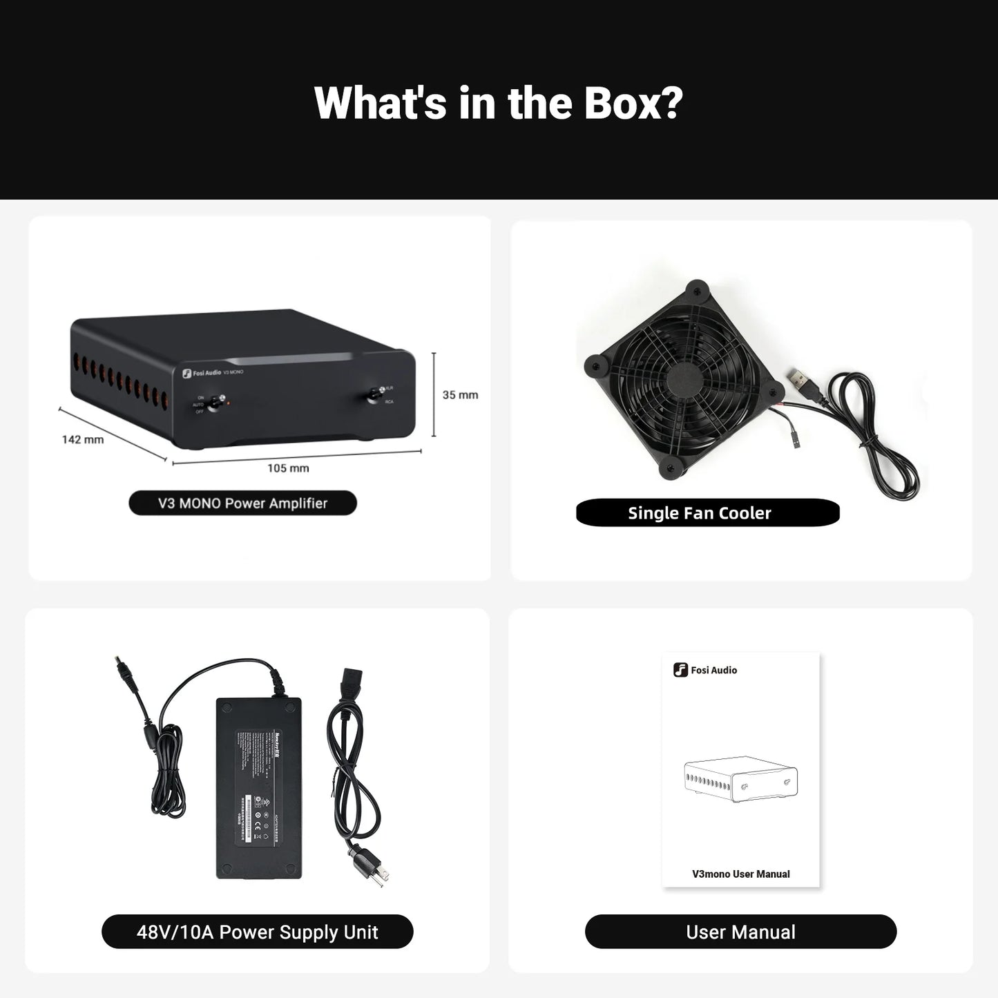 Fosi Audio V3 Mono Stereo Power Amplifier 2/2.1/3/4/5 Channel TPA3255 Mini Amp 240W Professional Amplifier