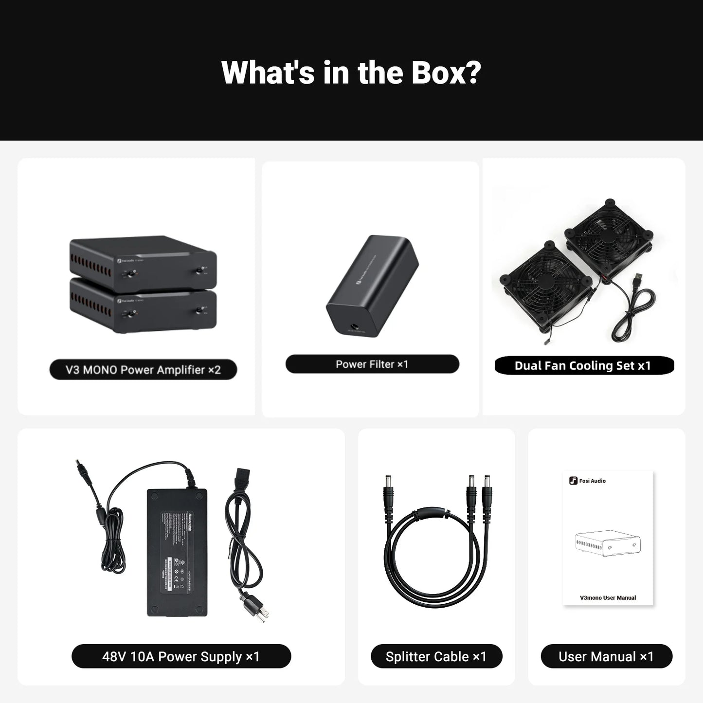 Fosi Audio V3 Mono Stereo Power Amplifier 2/2.1/3/4/5 Channel TPA3255 Mini Amp 240W Professional Amplifier