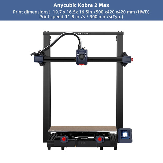ANYCUBIC Kobra 2 MAX FDM Large Format 3D Printer Build Size With 500*420*420mm 500mm/s Maximum Print Speed Smart APP Control