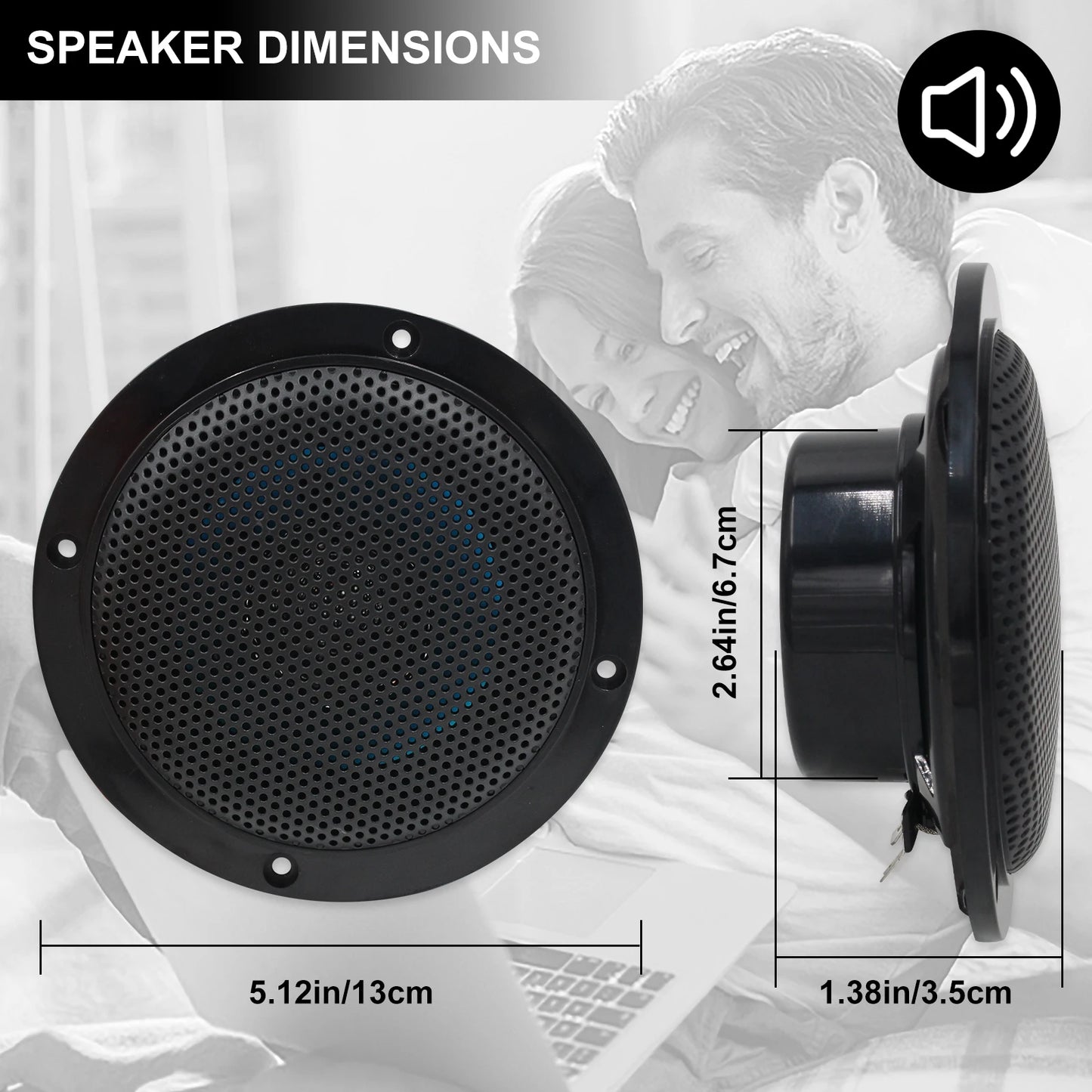 Herdio 4'' 160W 2Way Marine Boat Waterproof Passive Ceiling Speakers For SPA UV-Proof Outdoor Music Speaker Dropshipping Csv