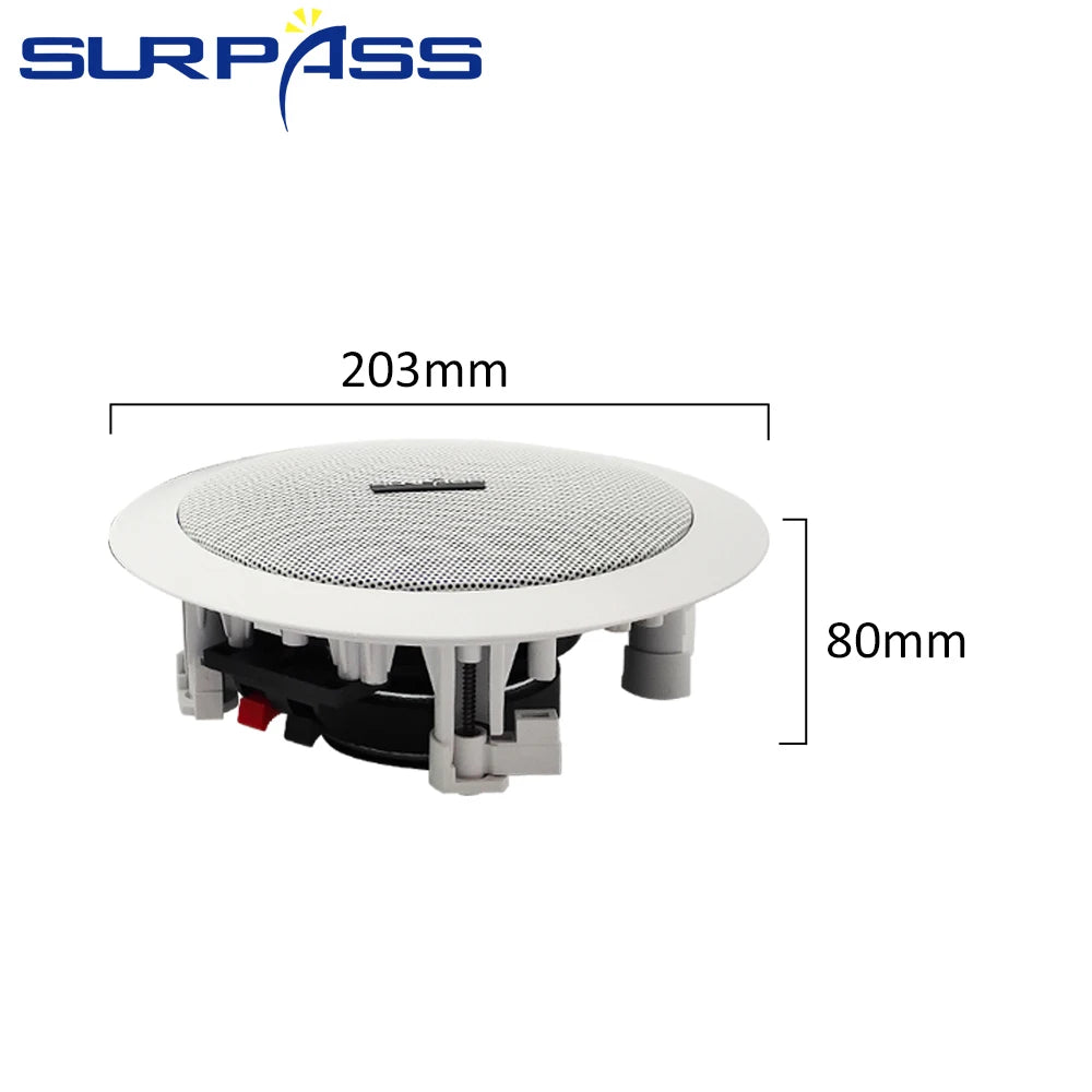 5inch 20W Coaxial Ceiling Speaker PA System Home Passive In-ceiling Loudspeaker HiFi Background Music Speakers Bathroom Kitchen