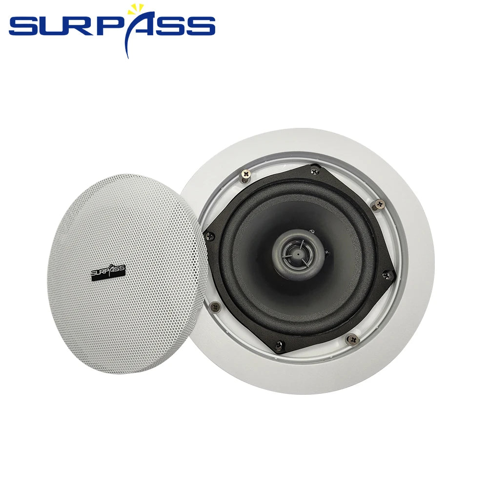 5inch 20W Coaxial Ceiling Speaker PA System Home Passive In-ceiling Loudspeaker HiFi Background Music Speakers Bathroom Kitchen