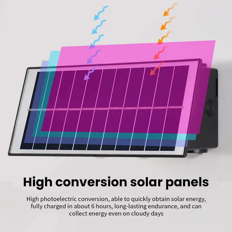 Solar Wall Lamp Outdoor Waterproof Solar Powered Light UP and Down Illuminate Home Garden Yard Decoration Outside Sunlights