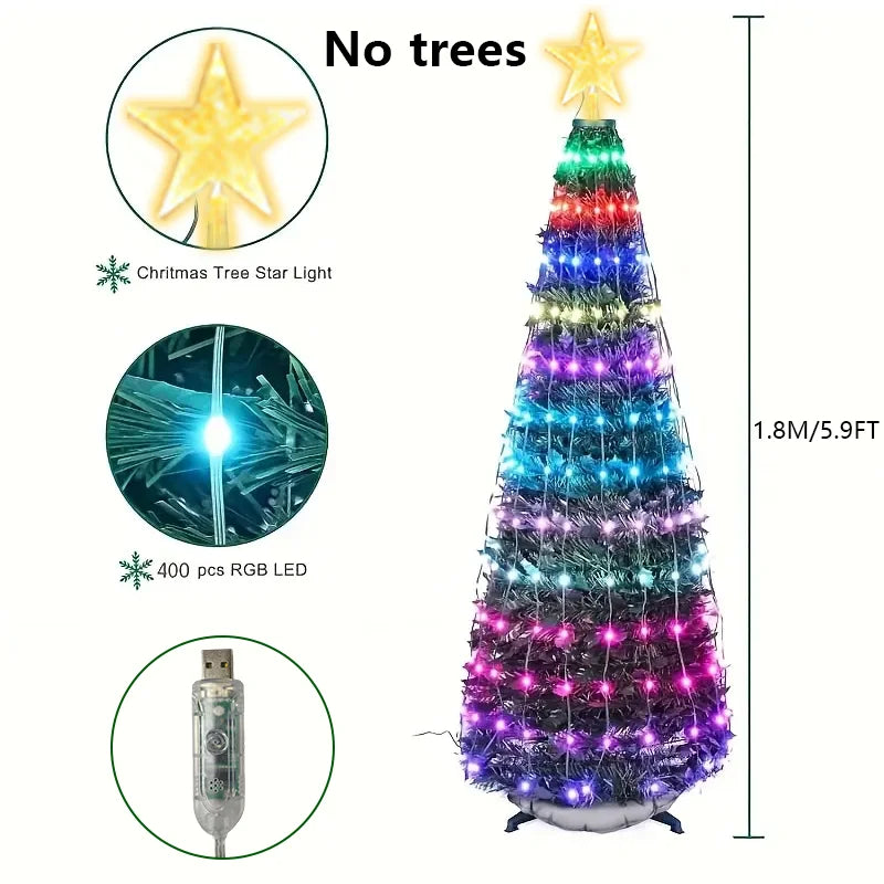MIMIRGB Christmas Tree LED Lights,Smart RGB Christmas Light Strip, Bluetooth App-Controlled Decorative Lights Holiday Decoration