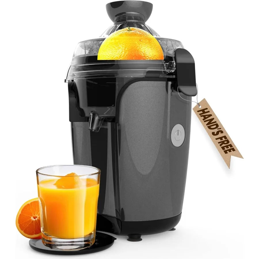 HandsFree Electric Citrus Juicer Machine for Oranges Limes Grapefruits and Lemons with Two Cone Sizes Ideal for Kitchen Use Eas