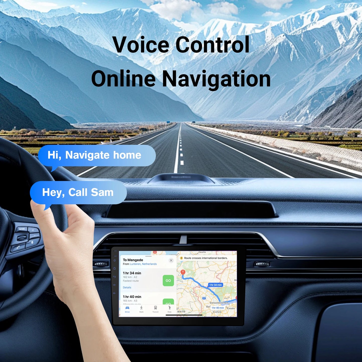 Haudio 9" Wireless Double Din Car Stereo, Car Radio with Apple Carplay & Android Auto/BT 5.4/Backup Camera/Mirror Link/WiFi-6