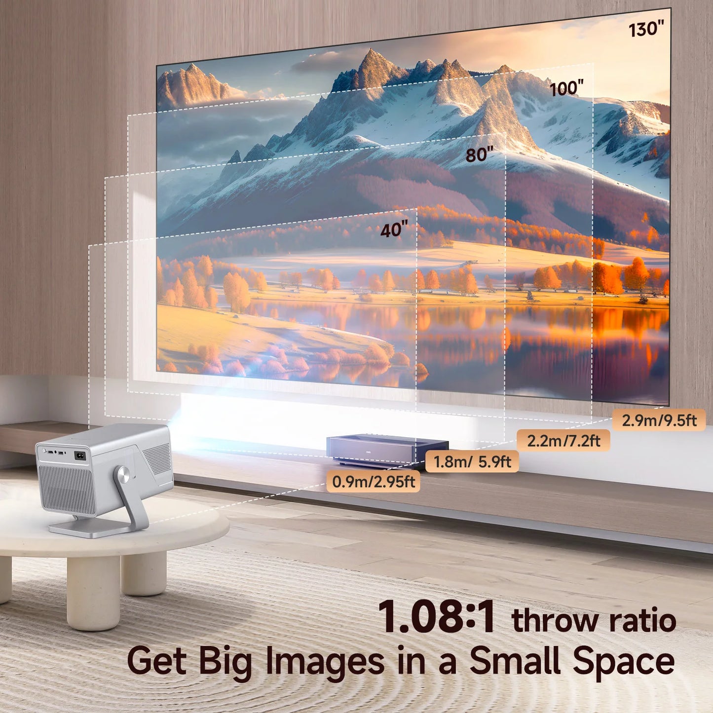 Magcubic 8K Support HD 1080P 1000ANSI X7 Projector With 5W Speaker Android 14 WiFi6 BT5.4 Outdoor Video Home Theater Projector