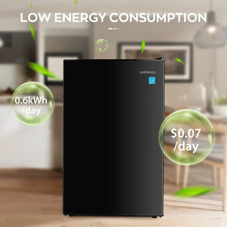 4.5 Cu.Ft Mini Fridge with Freezer Single Door Mini Refrigerator for Bedroom Dorm Office Features Adjustable Thermostat Low Noi