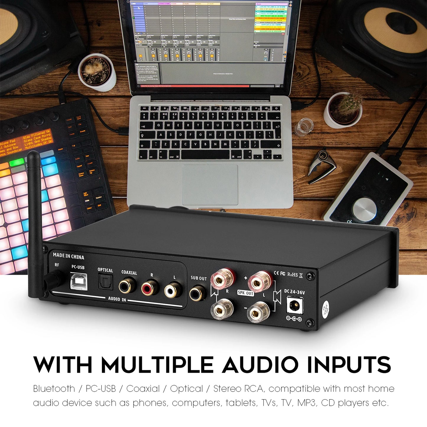 Nobsound A10 HiFi Bluetooth 5.0 Digital Power Amplifier Receiver Subwoofer Amp Stereo USB/OPT/COAX Audio Amp 240W APTX-LL