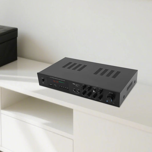 Audio Amplifier, Excellent Audio Performance Remote Control Versatile Connectivity Setting for Home Cafe Business Meeting