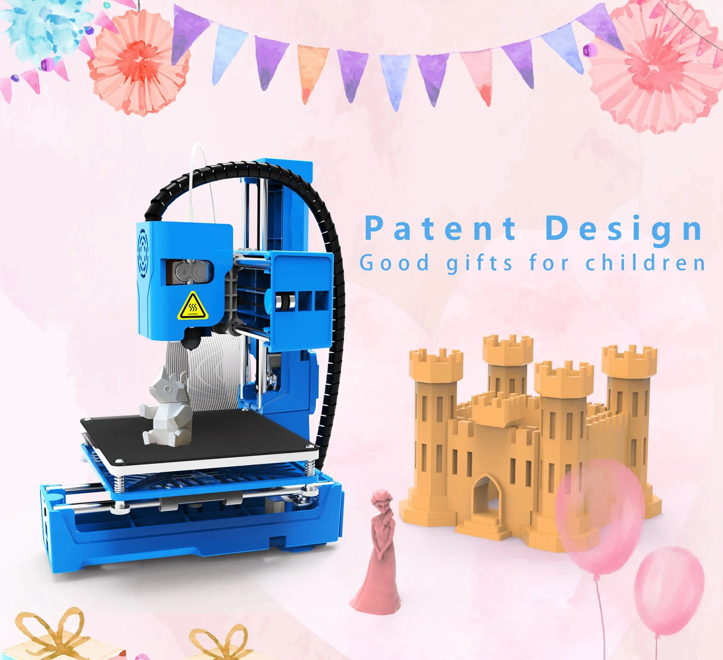 EasyThreed Small 3D Printer K9 10*10cm Supper Mini Desktop No Heated Bed One-Key Printing with TF Card 3D Printer Machine