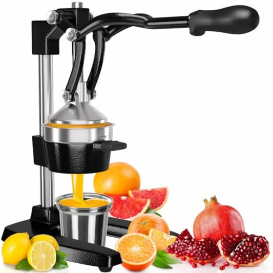 Cast Iron Citrus Juicer for Fresh Orange Juice in Commercial Kitchens and Home Use ExtraLarge Manual Hand Press with Heavy Duty