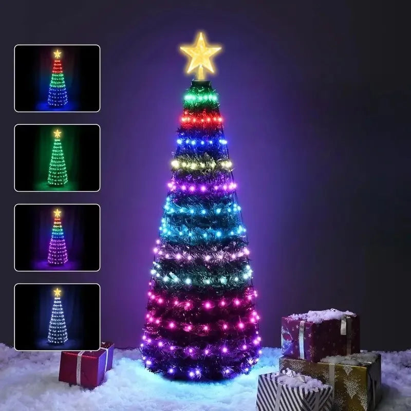 MIMIRGB Christmas Tree LED Lights,Smart RGB Christmas Light Strip, Bluetooth App-Controlled Decorative Lights Holiday Decoration