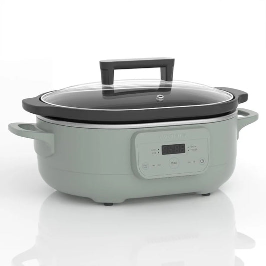 MAGNIFIQUE 6 Quart Programmable Slow Cooker with Removable Nonstick Pot for Healthy Cooking Ideal Small Kitchen Appliance for F