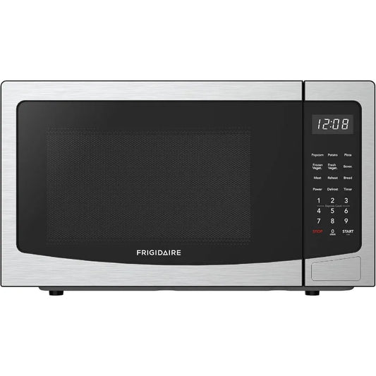 1.1 cu.ft. Countertop Microwave Oven Stainless Steel Design for Compact Kitchen Spaces Energy-Efficient Cooking with Quick Heat