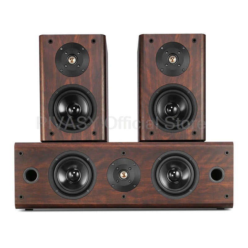 5 Inch High School Audio Speaker  Home Theater System Stereo Surround Sound Passive LoudSpeaker Wooden Combination Sound Box Set