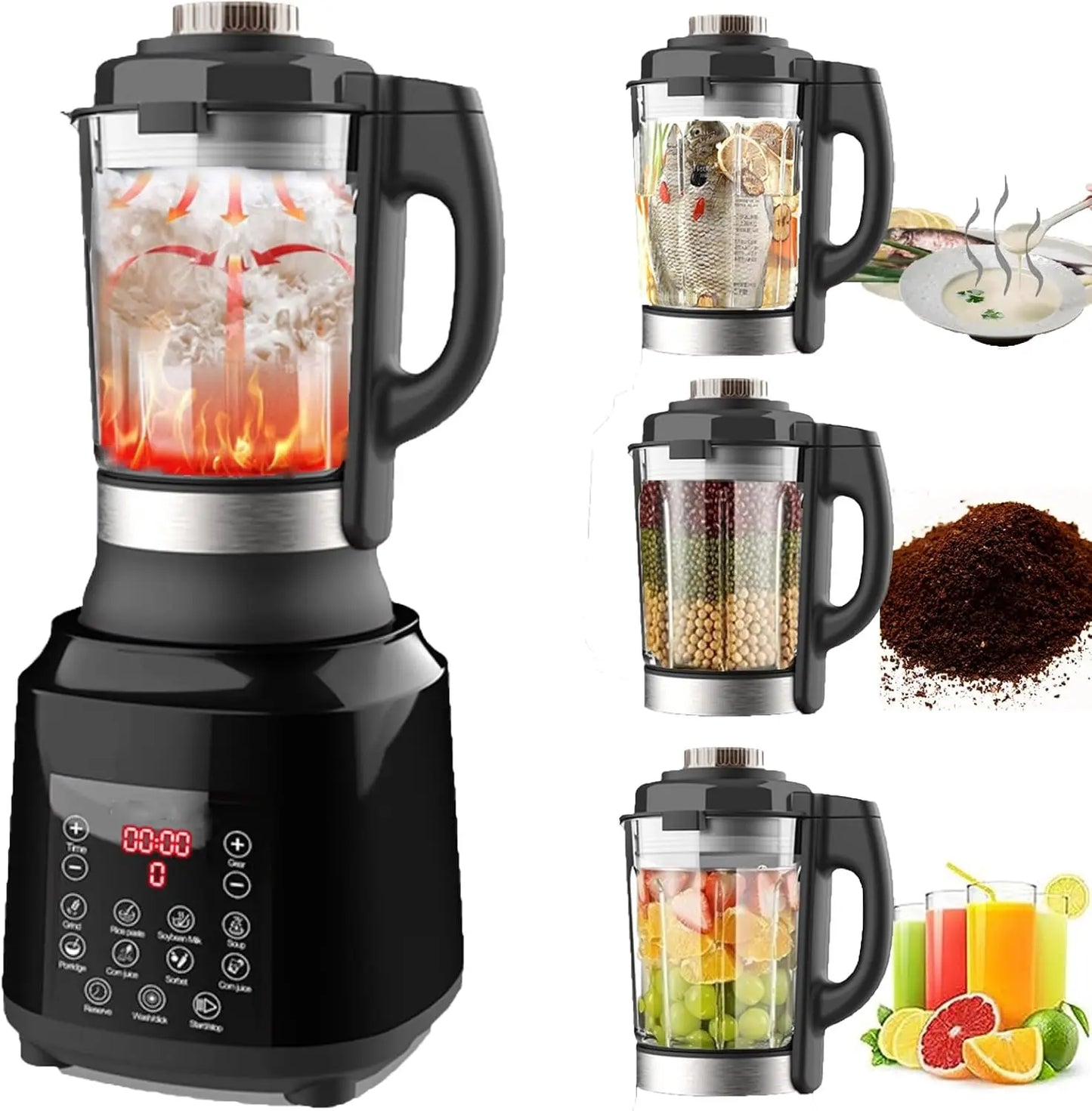 Countertop Food Blender,Hot Soup Maker,High-Speed Kitchen Food Processor with 9 One Touch Programs,12H Preset,Self-Cleaning,Crus