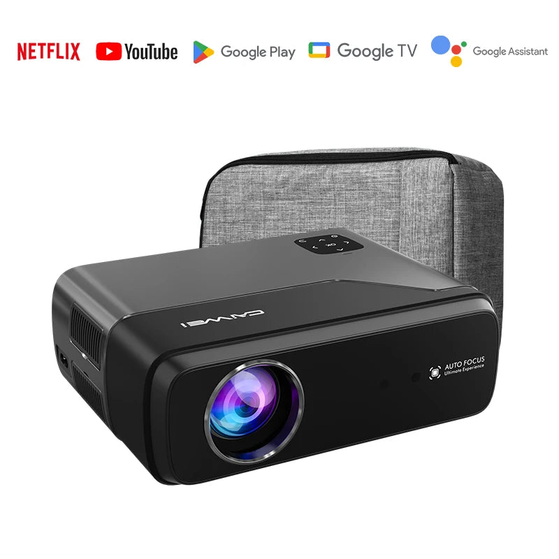 CAIWEI A8+ Portable Projector Android 14 4K UHD 1080P Google Certified Auto Keystone Focus Home Cinema Outdoor Smart Projectors