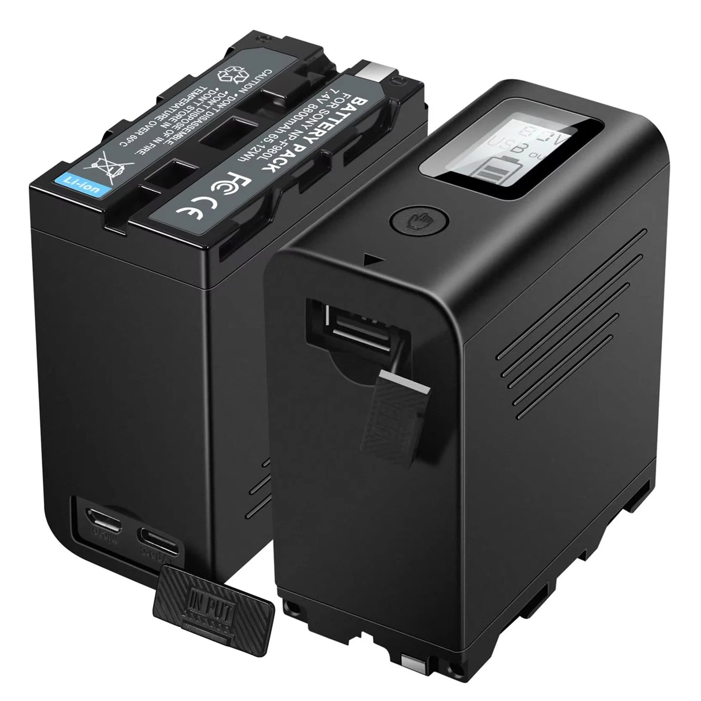 2Pack NP-F970 digital Battery 8800mAh Replacement Battery for Sony NP-F980 F750 F550 for Monitor LED Video Light Camcorder