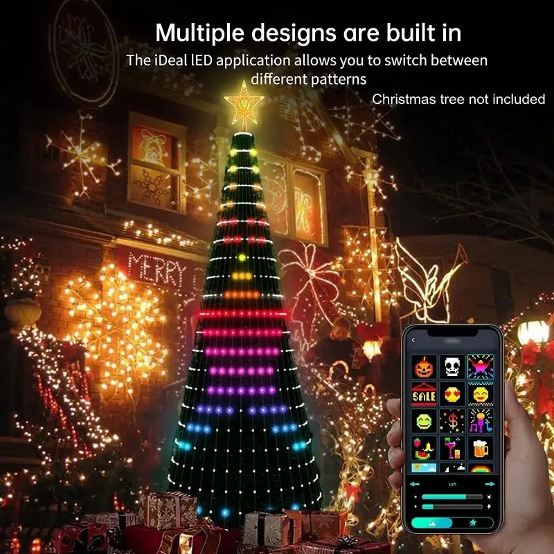 MIMIRGB Christmas Tree LED Lights,Smart RGB Christmas Light Strip, Bluetooth App-Controlled Decorative Lights Holiday Decoration
