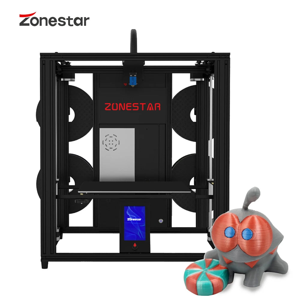 ZONESTAR Z9V5MK6 Multi Color 4 Extruders 4-IN-1-OUT Large Size Silent Auto Leveling Power Loss Recovery FDM 3D Printer Kit