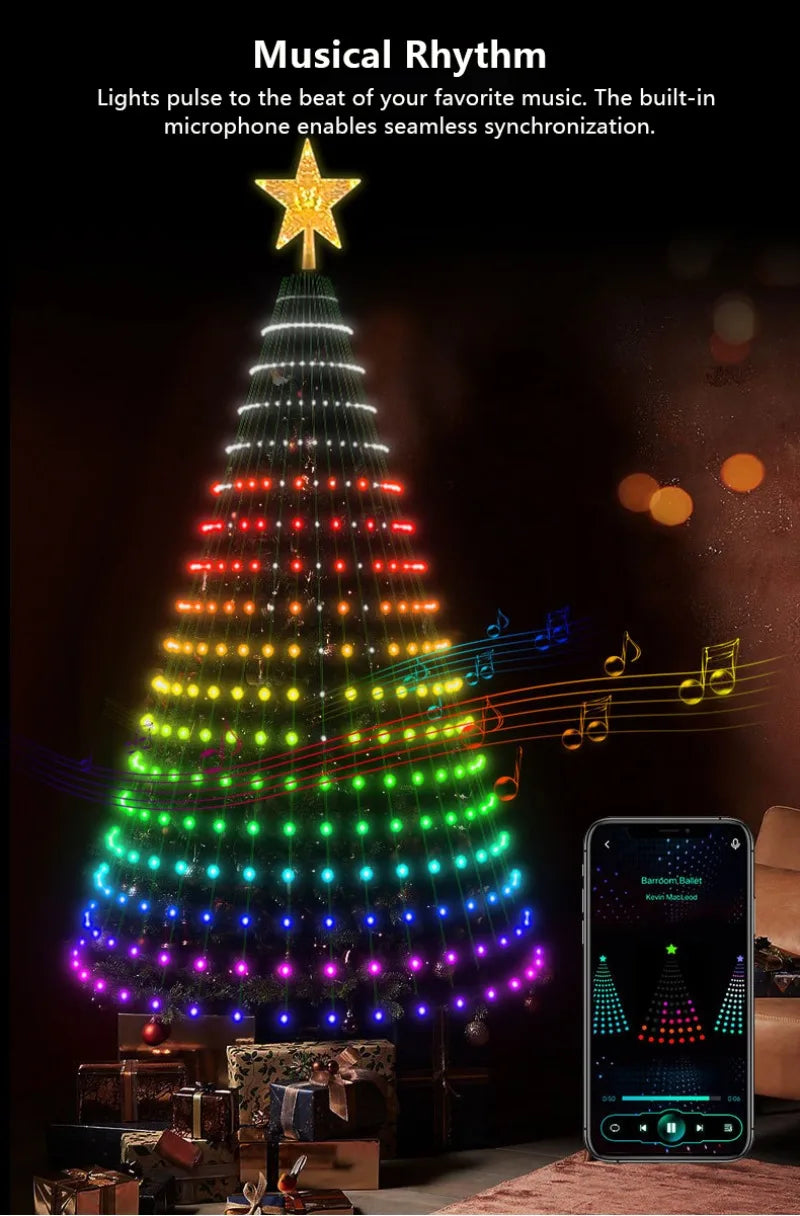 APP Control Christmas Tree Lights Outdoor Christmas Lights,Christmas Tree Lights Control for Wedding Yard Party Home Holiday