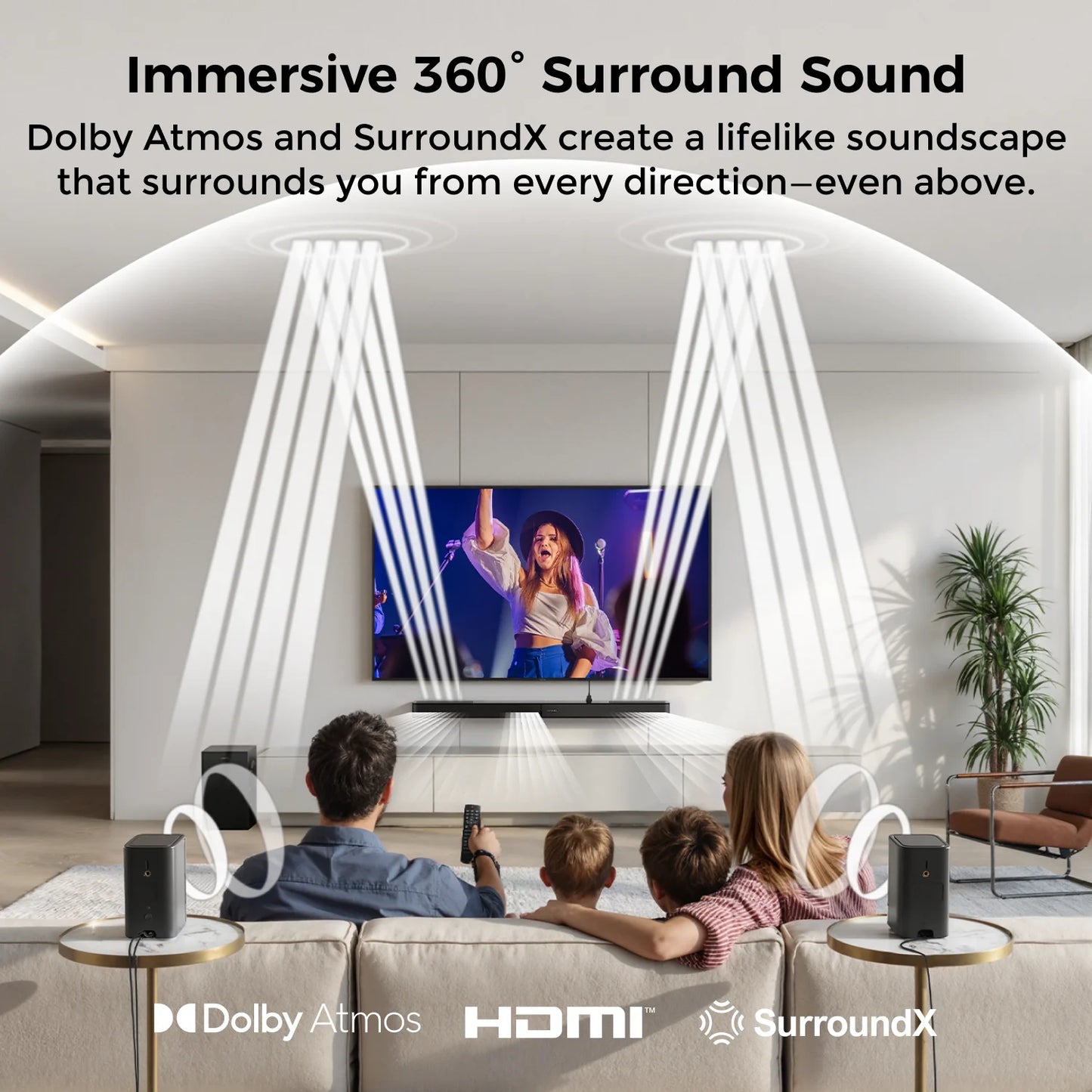 ULTIMEA 460W 5.1.2ch Sound Bar with Dolby Atmos, Surround Sound Home Theater System for TV with 2 Surround Speakers, APP Control