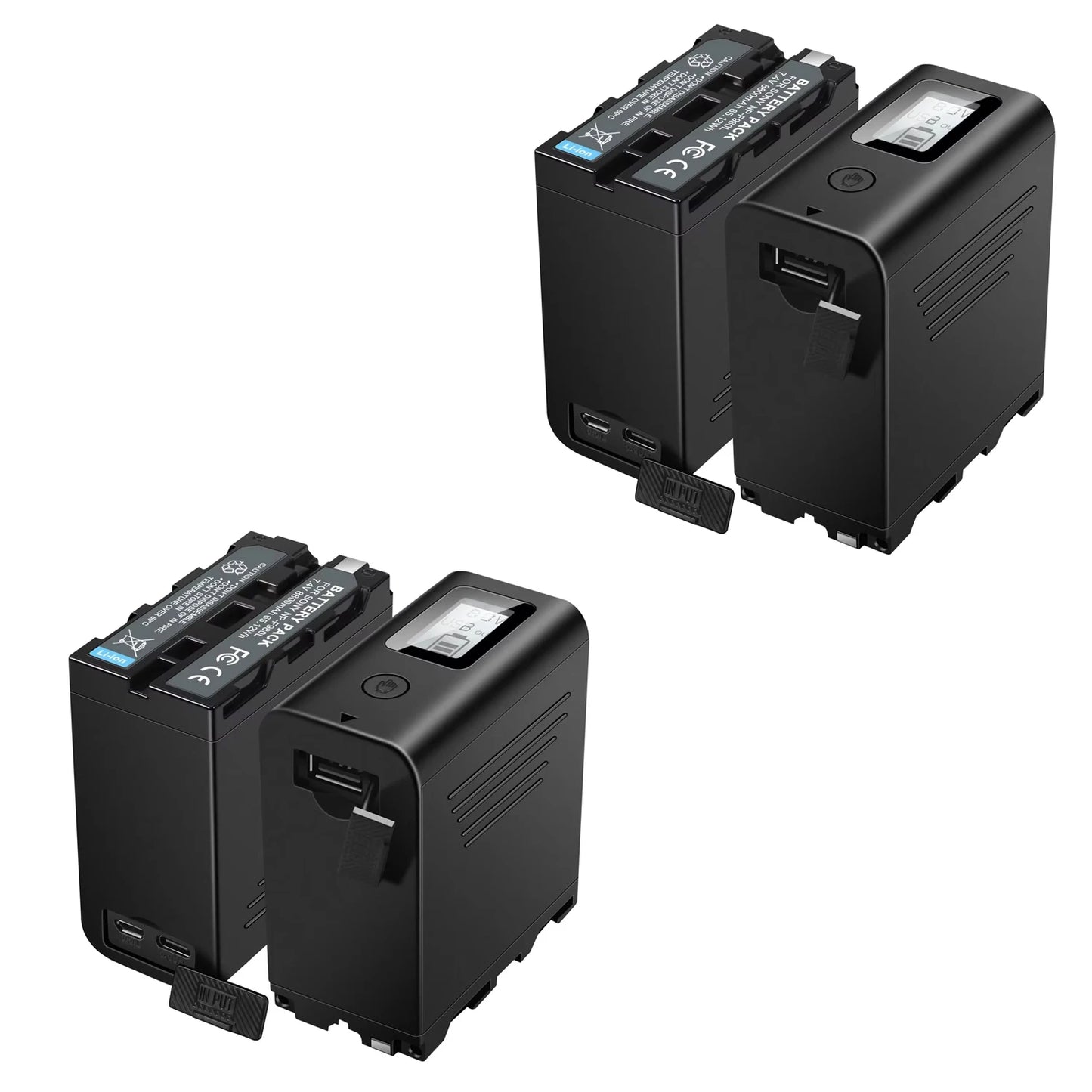 2Pack NP-F970 digital Battery 8800mAh Replacement Battery for Sony NP-F980 F750 F550 for Monitor LED Video Light Camcorder