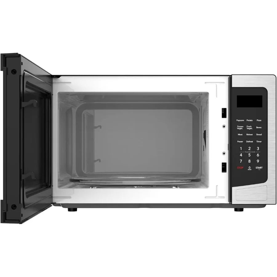 1.1 cu.ft. Countertop Microwave Oven Stainless Steel Design for Compact Kitchen Spaces Energy-Efficient Cooking with Quick Heat