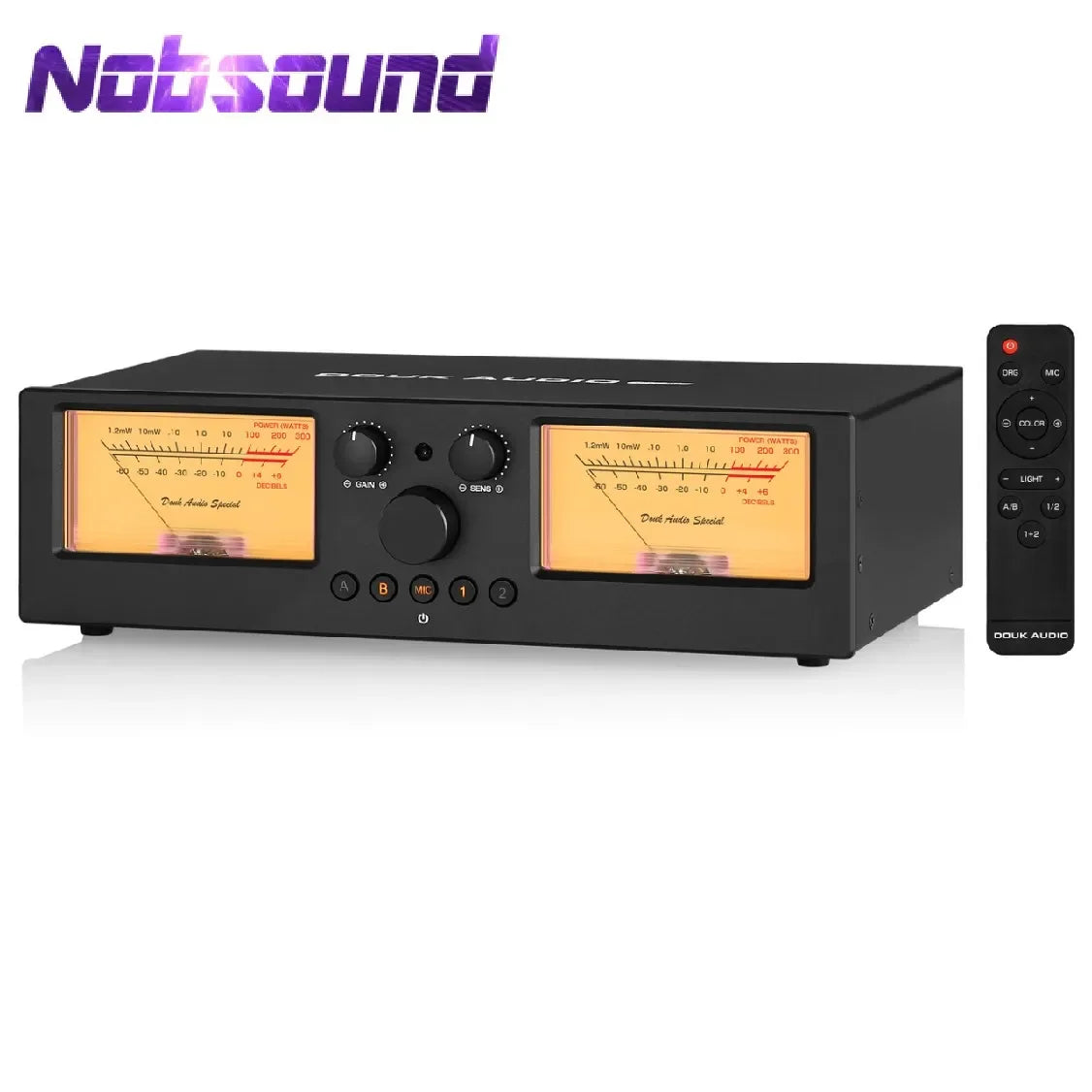 Nobsound VU3PRO Amplifier/Speaker Selector with VU Meter 2-IN-2-OUT Switcher Box