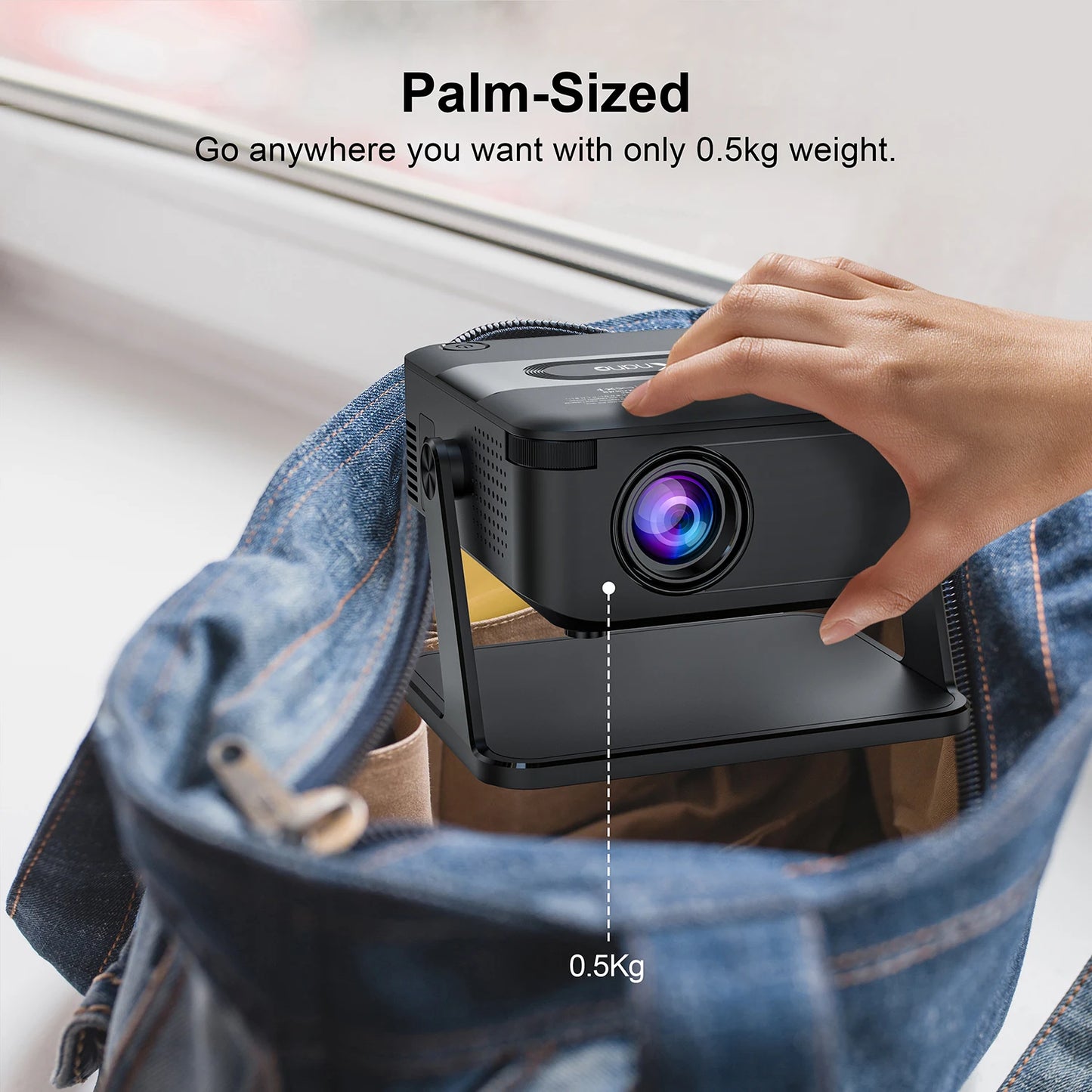 Mini Smart Projector with Native 720P Support 4K Decoding Dual WiFi 6 Wireless 5 Portable Cinema Projector for Home Theater