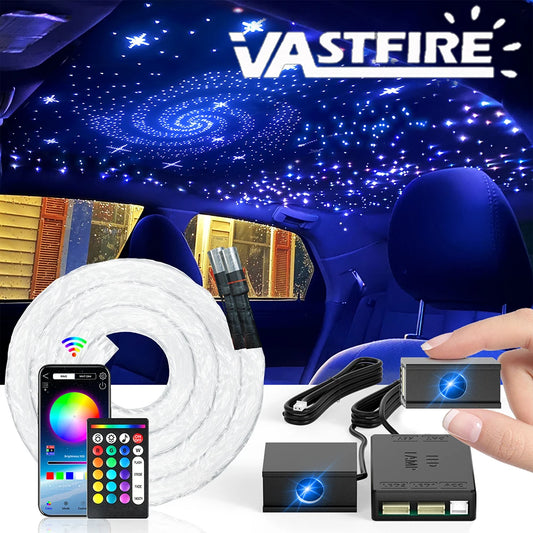 New RGBW 1/2/4 split machine Car Roof Star Light Starry Sky Atmosphere Optic star ceiling Light APP Control kits for Car Home