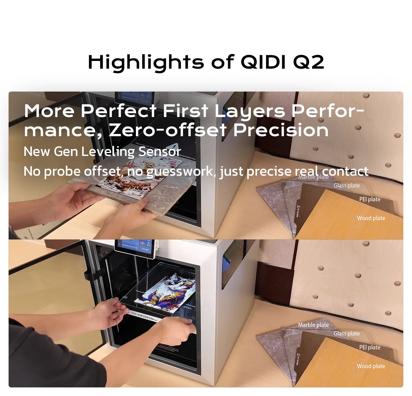 QIDI Q2 3D Printer Upgrade Professional Printing Enclosed FDM 600mm/s High Speed Full Auto Leveling AI Camera for Adult Children
