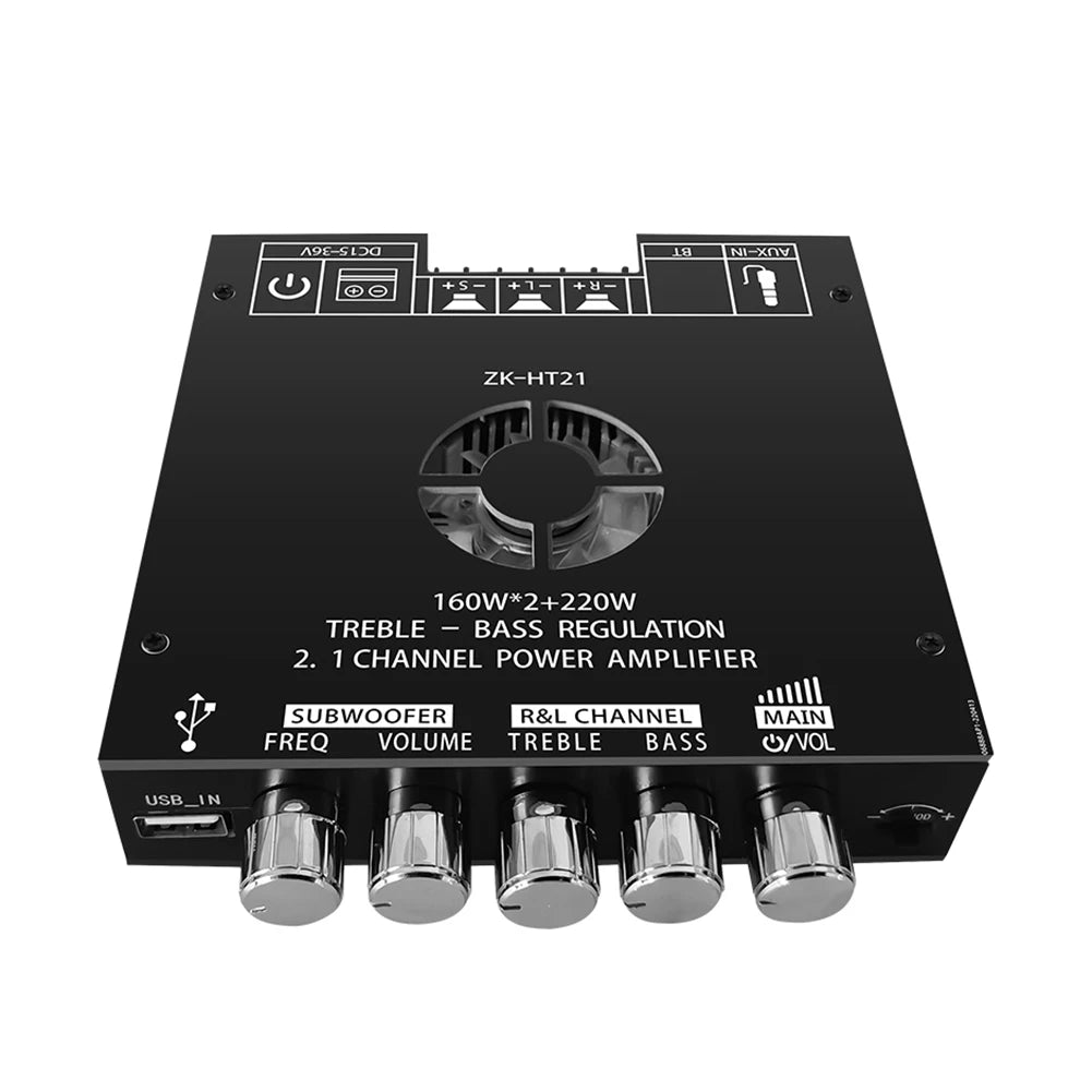 ZK-HT21 Digital Amplifier Module with Subwoofer TDA7498E Audio Power Amplifier Module DC15-36V 160WX2+220W Bluetooth-Compatible