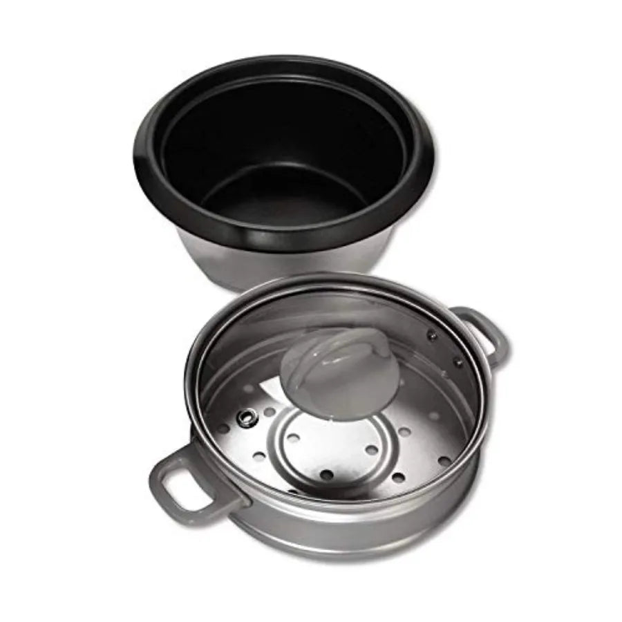 6-Cup Rice Cooker with Steamer for Home Kitchen Use Multi-Function Cooking System with Built-in Steaming Basket Ideal for Healt