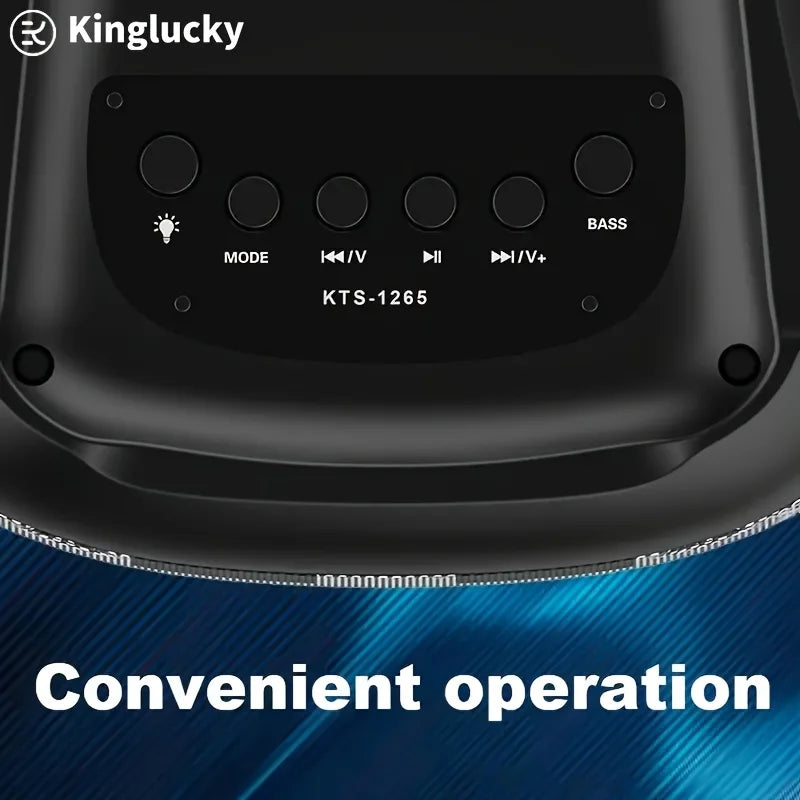 Kinglucky KTS-1265 wireless subwoofer speaker home party speaker portable outdoor sports surround sound box disco light